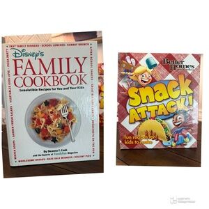 Disney Family Cookbook and Snack Attack..! Hard cover